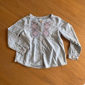 OshKosh B'gosh Light Blue Button-Down Shirt with Embroidery